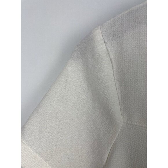 Madewell Textured White Oversized Short Sleeve‎ Back Keyhole Neck Blouse Size S - Picture 6 of 6